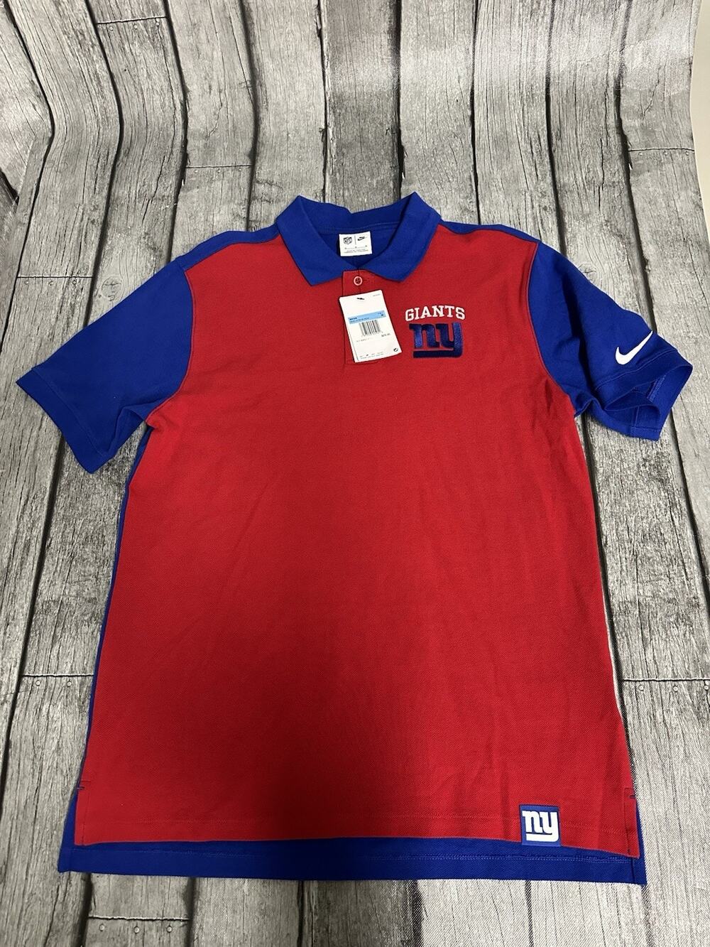 Nike Men's New York Giants Blitz Pique Rush Golf Polo Shirt Medium Red Blue SS M